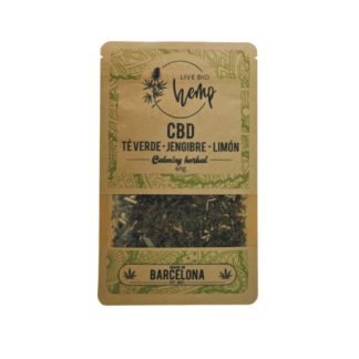 Infusión CBD, Té Verde, Jengibre y Limón | Live Bio Hemp
